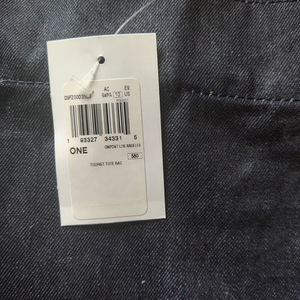 NWT GUESS Denim Tourist Tote Bag - Dark Blue - Picture 3 of 3